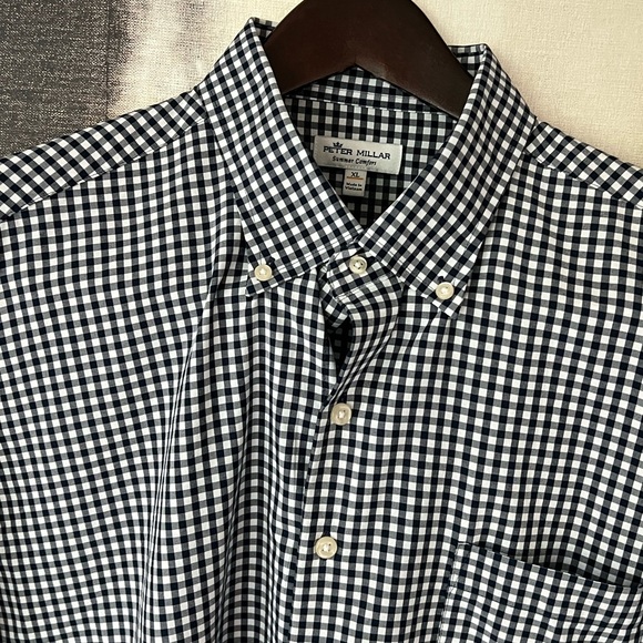 Peter Millar Summer Comfort Men Button Shirt- XL- embroidered American flag - Picture 2 of 8